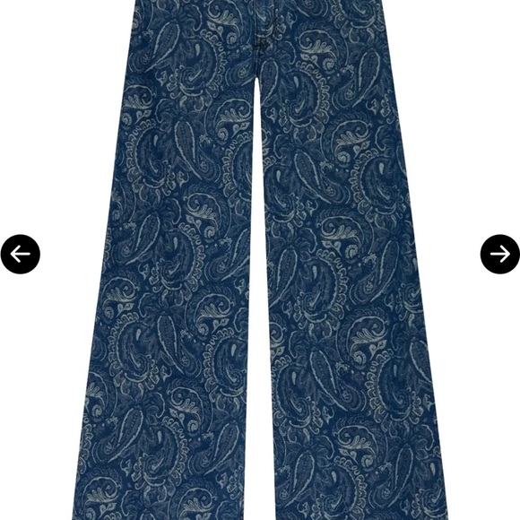 Rag & Bone Blue Paisley High-Rise Ankle Pants - Picture 9 of 9
